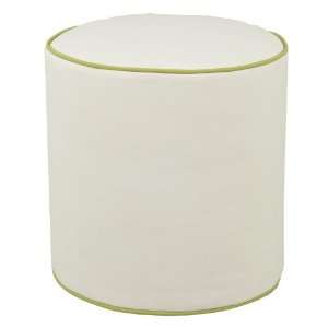  Pouf in White   Custom Piping