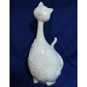  FOLK CAT TALL NECK FIGURINE