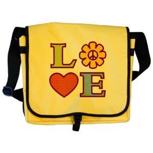   Bag LOVE with Sunflower Peace Symbol and Heart 