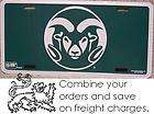 NCAA Aluminum License Plate Colorado State Rams NEW
