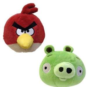  Angry Birds 12 Plush Red Bird and Piglet With Sound Toys 