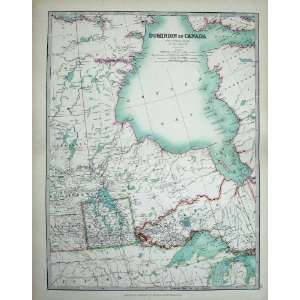   Johnston Atlas 1905 Map Dominion Canada Hudson Ontario