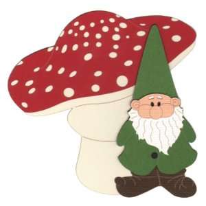  Gnome with Mushroom Laser Die Cut