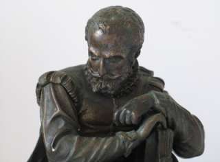 Antique Bronze Statue Cervantes Author of Don Quixote c.1890  