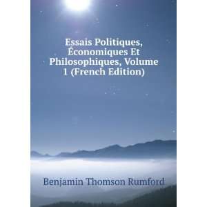   , Volume 1 (French Edition) Benjamin Thomson Rumford Books