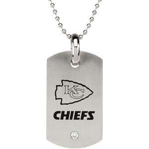 Genuine St. Anton Chain. Stainless Steel Kansas City Chiefs Logo Dog 