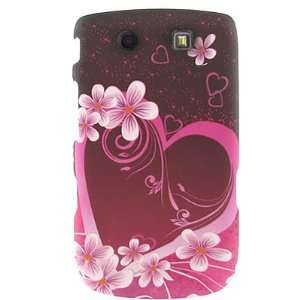  Hard Snap on Shield RUBBERIZED PINK With FLOWERS LOVE 