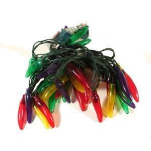 Chili Pepper 35 Light String   Crystal Red, Yellow, Green, Purple