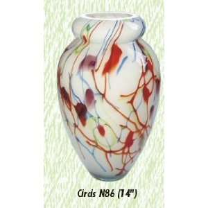    Red Circus Vase Hand Blown Modern Glass Vase