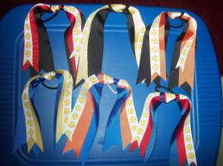 Sports Team Colored Softball Hair Bows/Ribbons  