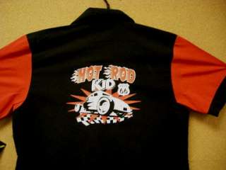 HOT ROD KID bowling shirt from Grandpa FUN 2 tone RED/black 