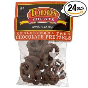 Todds Incorporated Cholesterol Free Chocolate Pretzels, 2 Ounce Bags 
