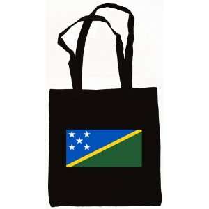 Solomon Islands Flag Tote Bag Black