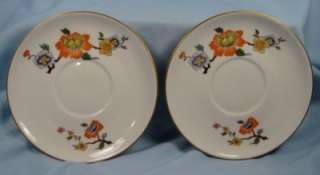 Lot of 2 COLORFUL FLOWERS SAUCERS Chauvigny Apilco (O)  