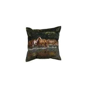  Pack of 2 Horse Reflections Tapestry Square Throw Pillows 