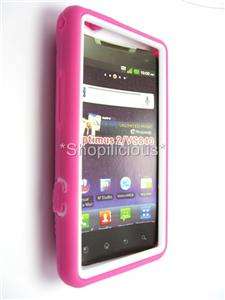   VS840 HYBRID IMPACT HeavyDuty HARD CASE COVER+STAND PINK WHITE  