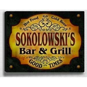  Sokolowskis Bar & Grill 14 x 11 Collectible Stretched 