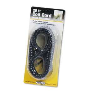 Softalk  Twisstop Detangler with Coiled, 25 Foot Phone Cord, Black 