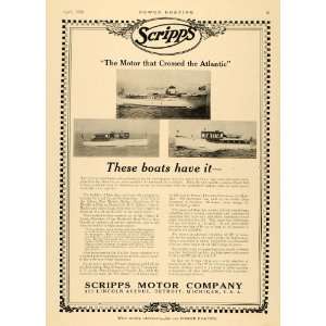  1920 Ad Scripps Marine Motors Albany Boats Ditchburn 