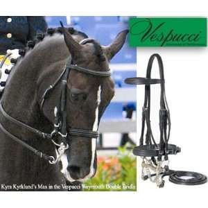   Weymouth Double Bridle with Reins Black, Horse
