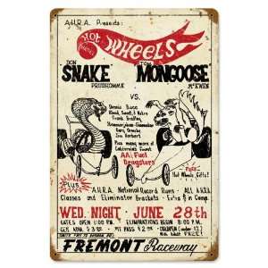  Snake Vs Mongoose Vintaged Metal Sign