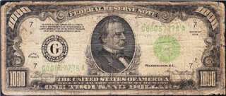 Affordable Circulated 1934 $1000 Bill *CHICAGO* FRN $1,000 Note FREE 