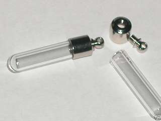 small tube glass vial w/ SCREW CAP great for necklace  