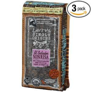   Coffee, El Salvador Sonrisa, Whole Bean, 12 Ounce Bags (Pack of 3