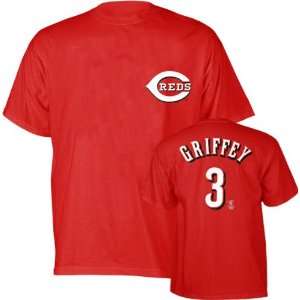  Ken Griffey Jr Majestic Player Name and Number Red 
