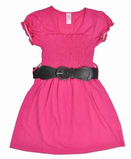 Chillipop Girls S/S Rose Pink Dress W/Black Belt Size 7/8 10/12 14/16 