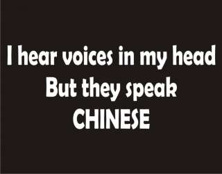 voices in my head but they speak chinese t shirt