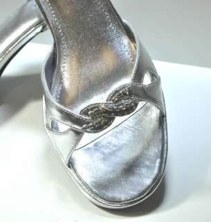 JSL Silver High Heel Slingback Womens Evening Dress Shoes #9045 