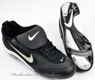 New mens NIKE Slasher metal cleats baseball shoes BLACK silver Size 9