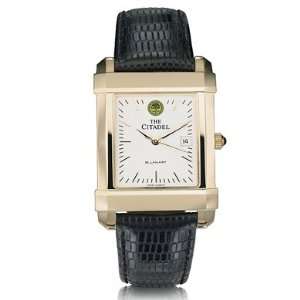  Citadel Mens Swiss Watch   Gold Quad Watch with Leather 