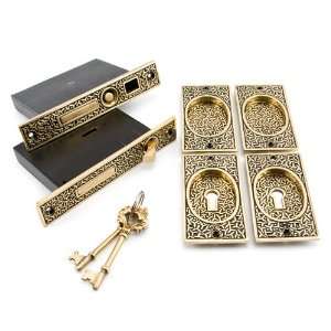  Small Rice Pattern Double Pocket Door Mortise Lock 