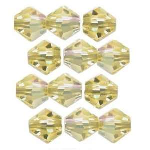  12 Citrine AB Swarovski Crystal Bicone Beads 5301 4mm 