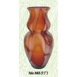  Yola Orange Vase Hand Blown Modern Glass Vase