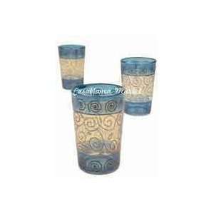    Moroccan Tea Glasses Blue Smara (Set of 6)