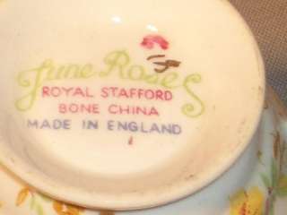 Royal Stafford, England, June Rose Gold Trimmed Teacup  