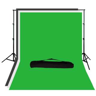 Chroma Key Green+B+W Backdrop+Stand Kit Photography Set 847263073101 