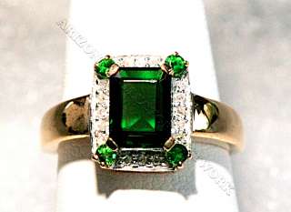 ACN♥ 1.72ctw Russian Chrome Diopside & Diam 10k Yellow Gold Ring 