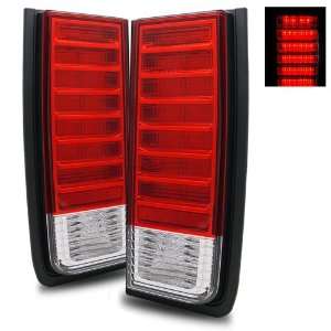  03 04 Hummer H2 Red/Clear LED Tail Lights Automotive