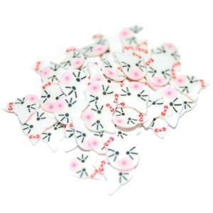  Sliced Fimo Art   White Cat with with Red Bow (500pcs 