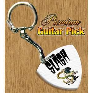  Slash Keyring Bass Guitar Pick Both Sides Printed Musical 