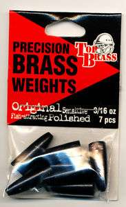 Top Brass Precision Weights / Sinkers (Black) 3/16 oz.  