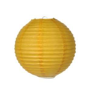  Parallel Ribbed 8 Inch Round Paper Lantern Yellow