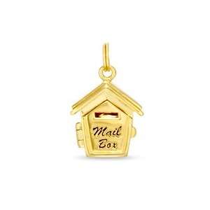   Mailbox Charm in 14K Gold Plated Sterling Silver CLO/BRIDAL Jewelry