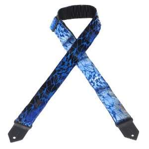   fabric guitar strap with polypropylene webbing backing, leather ends