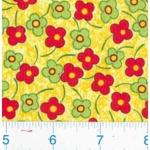  45 Wide Clown Flowers Yellow Fabric By The Yard Arts 