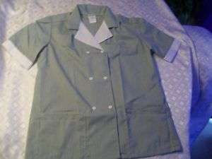 CINTAS HOUSEKEEPING DB BREAST LAPEL UNIFORM TOP M L NEW FS  